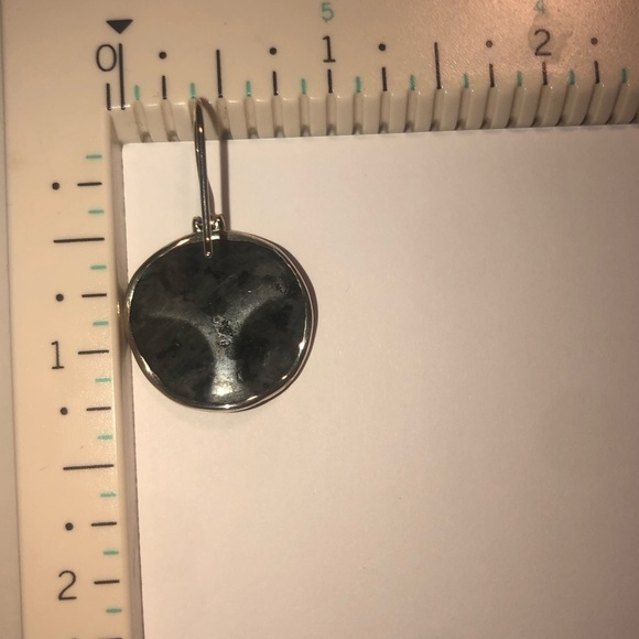 silpada Sterling Silver Feldspar Wavy Disc Earrings W1876 Retired 1.3” x .9” - Picture 6 of 9